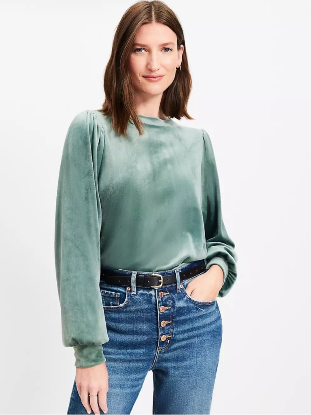 Loft Women’s Velour Sweatshirt Green